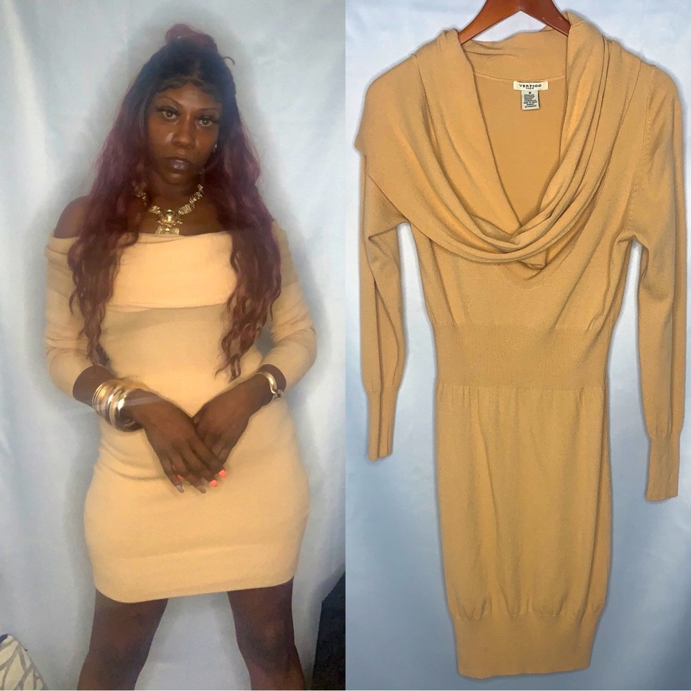 Cowl Neck Knit Dress
